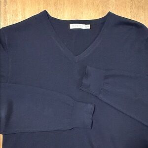 Navy SuitSupply V-Neck Sweater Merino Wool Men’s M